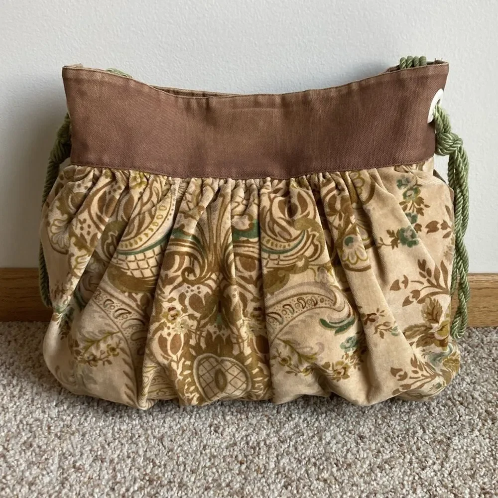 Monday Morning Studios Etsy Velvet Paisley Shoulder Bag Purse Boho Hippie